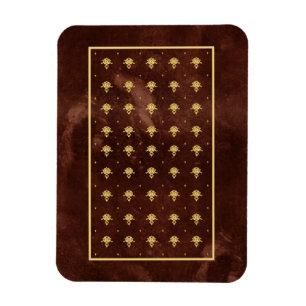 Magnet Flexible Pattern Leather Brown et Gold Damask