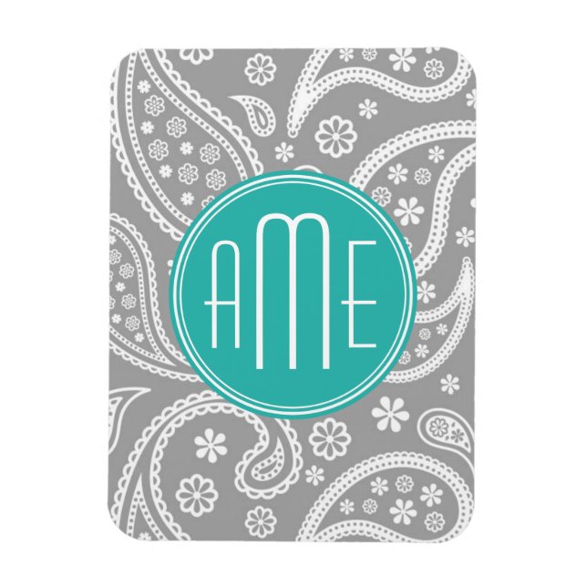Magnet Flexible Patterns bleus et monogram bleu (Vertical)