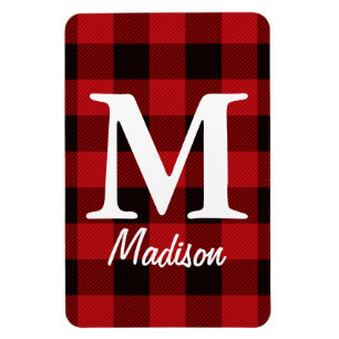 Magnet Flexible pays Noël Boeuf rouge plaid