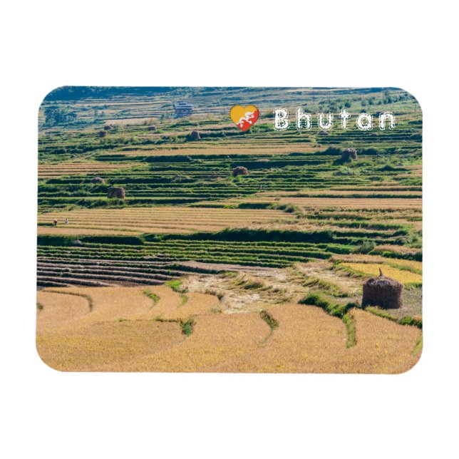Magnet Flexible Paysage agricole du Bhoutan (Horizontal)
