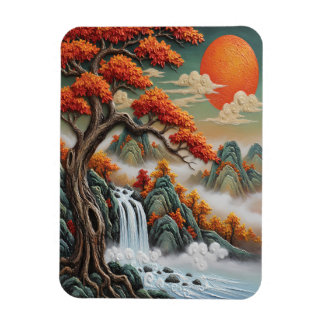 Magnet Flexible Paysage de montagne automnal avec cascade