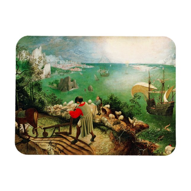 Magnet Flexible Paysage de Pieter Bruegel avec la chute d'Icarus (Horizontal)