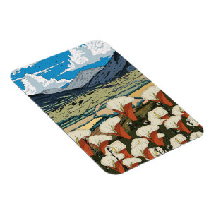 Magnet Flexible Paysage de prairie de fleurs sauvages magnifiques