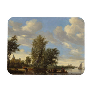 Magnet Flexible Paysage de rivière avec le ferry, 1649 (huile sur
