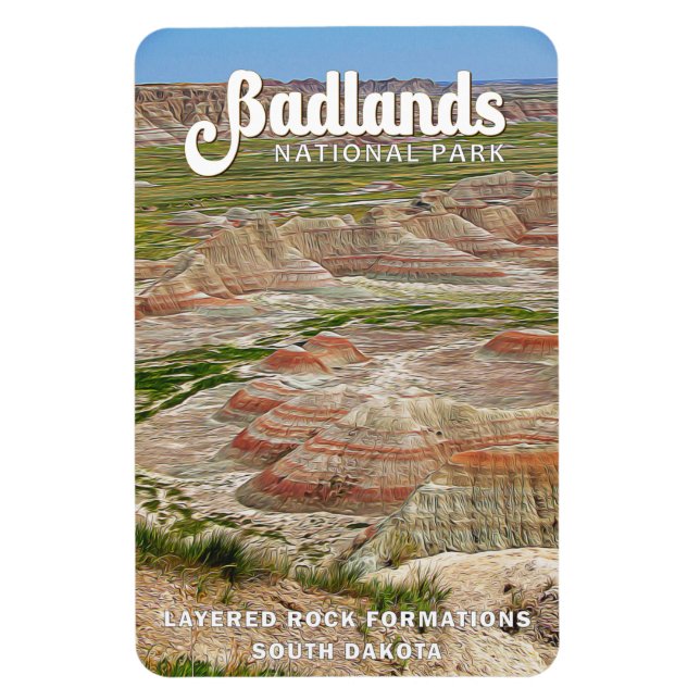 Magnet Flexible Paysage du parc national des Badlands (Vertical)