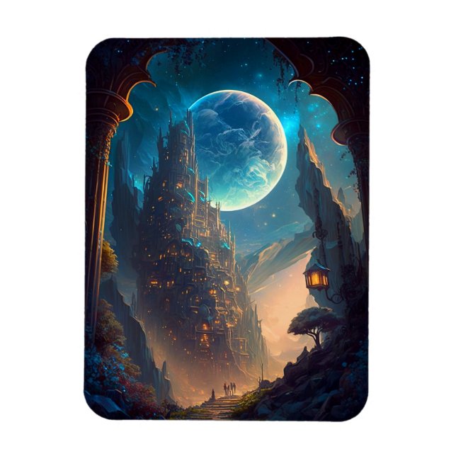 Magnet Flexible Paysage futuriste du château d'Imaginaire (Vertical)