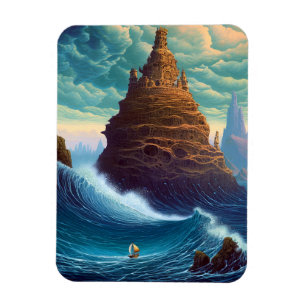 Magnet Flexible Paysage surréaliste Ville Imaginaire Art