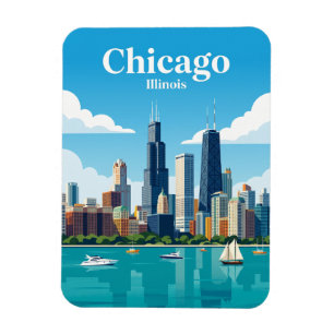 Magnet Flexible Paysage urbain de Chicago États-Unis