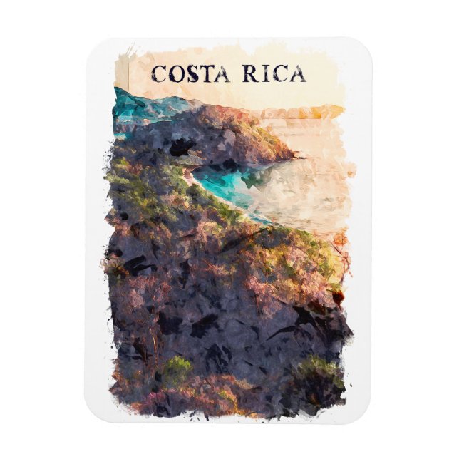Magnet Flexible Paysage Vintage voyage du Costa Rica (Vertical)