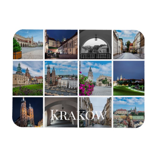 Magnet Flexible Paysages de la vieille ville de Cracovie, Pologne (Horizontal)