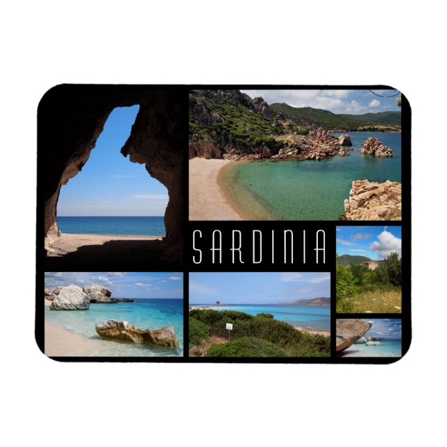 Magnet Flexible paysages de Sardaigne voyage photo collage (Horizontal)