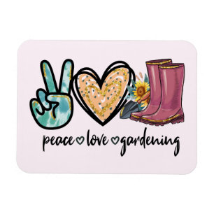 Magnet Flexible Peace Love Gardening