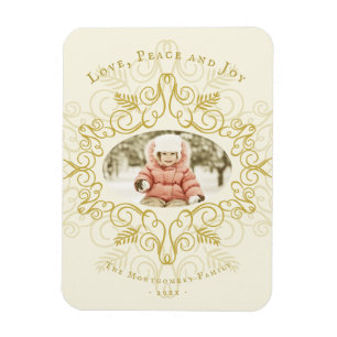 Magnet Flexible Peace Love Joy Festive Foliage Deco
