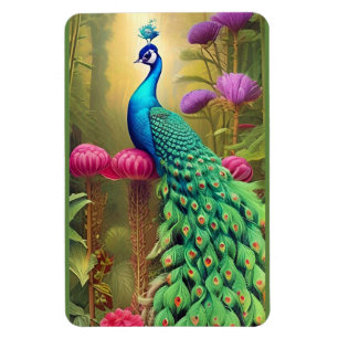 Magnet Flexible Peacock dans la forêt de Jardin Rose