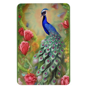 Magnet Flexible Peacock in Pink Garden