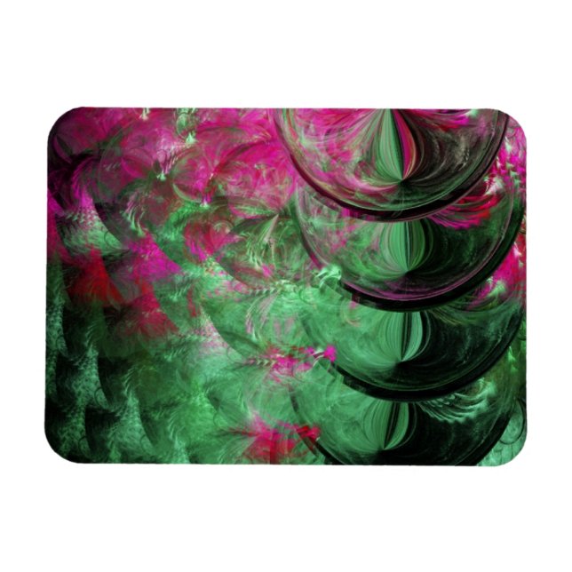 Magnet Flexible Peau rose et verte de serpent Abstraite (Horizontal)