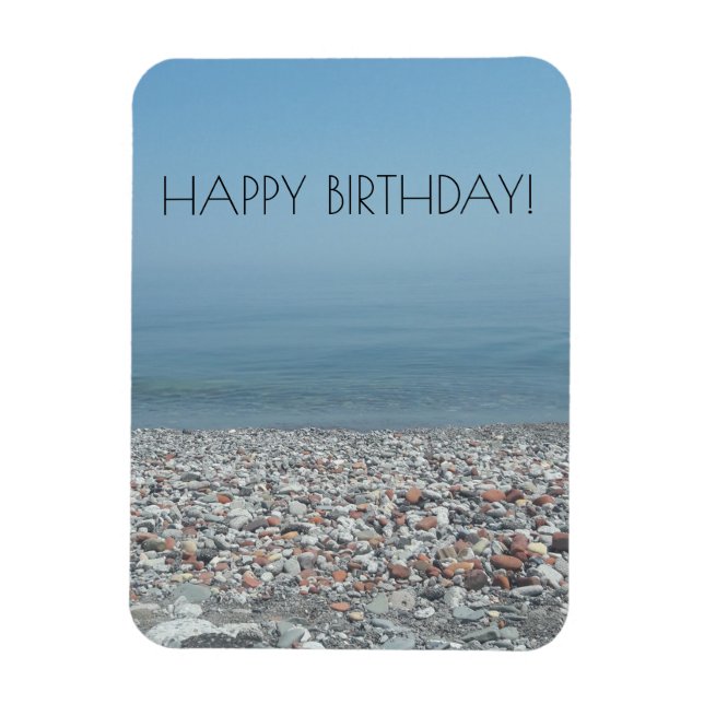 Magnet Flexible Pebble Beach Lake Ontario Joyeux anniversaire (Vertical)