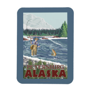 Magnet Flexible Pêcheur à la mouche - Petersburg, Alaska