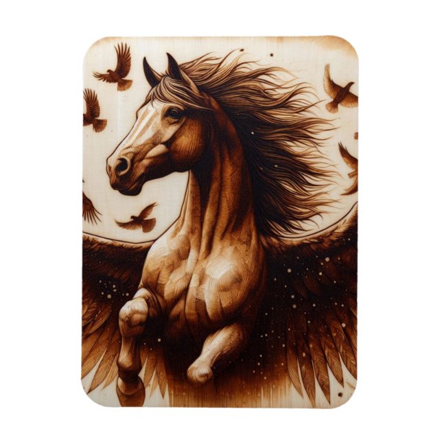 Magnet Flexible Pegaus Sepia aux oiseaux (Vertical)