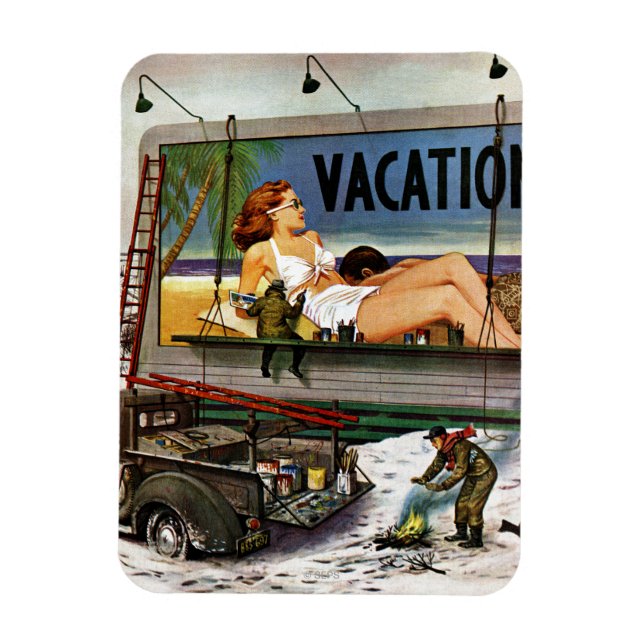 Magnet Flexible Peintres en tableau en hiver par Stevan Dohanos (Vertical)