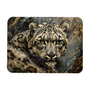 Magnet Flexible Peinture à l'huile de léopard de neige