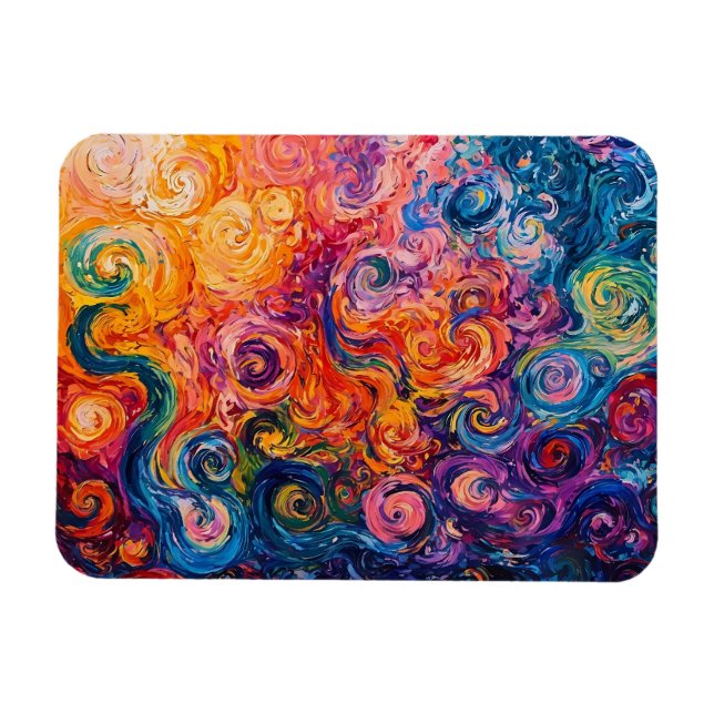Magnet Flexible Peinture à l'huile de tourbillons psychédélique (Horizontal)