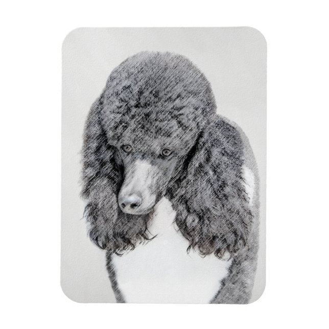 Magnet Flexible Peinture à paille noire standard - Art du chien (Vertical)