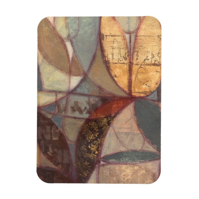 Magnet Flexible Peinture Abstraite de feuilles florales par Norman (Vertical)
