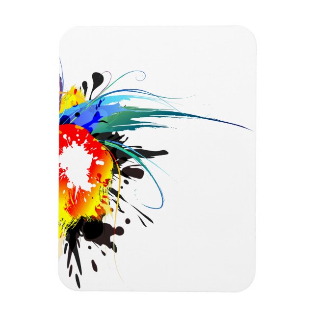 Magnet Flexible Peinture Abstraite de perroquets sauvages (Vertical)