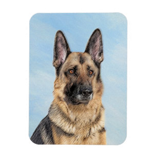 Magnet Flexible Peinture de berger allemande - Beau art original d