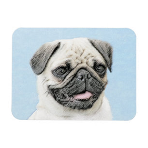 Magnet Flexible Peinture de carlin - Joli art original de chien