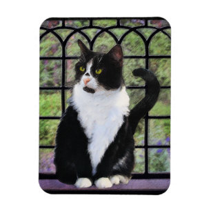 Magnet Flexible Peinture de chat Tuxedo - Cute Original Cat Art