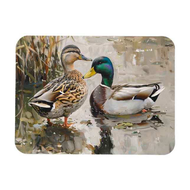 Magnet Flexible Peinture de la faune de canard et de colard flexib (Horizontal)