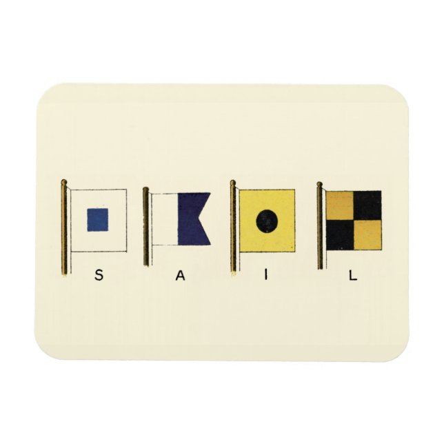 Magnet Flexible Peinture de quatre drapeaux avec voile écrite sous (Horizontal)