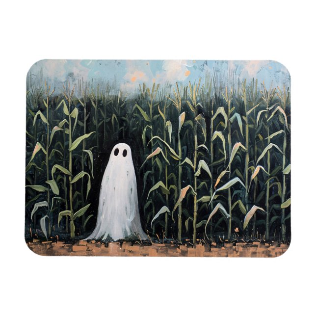 Magnet Flexible Peinture de terrain de maïs fantôme lunaire (Horizontal)