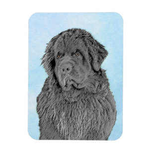 Magnet Flexible Peinture de Terre-Neuve - Cute Original Chien Art