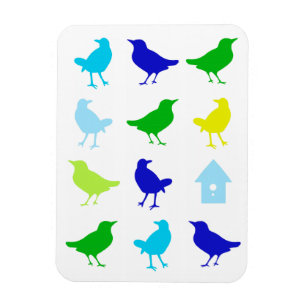 Magnet Flexible Peinture des oiseaux colorés par Chariklia Zarris