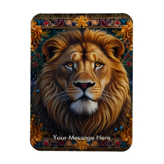 Magnet Flexible Peinture fantastique de lion couleur Art faunique