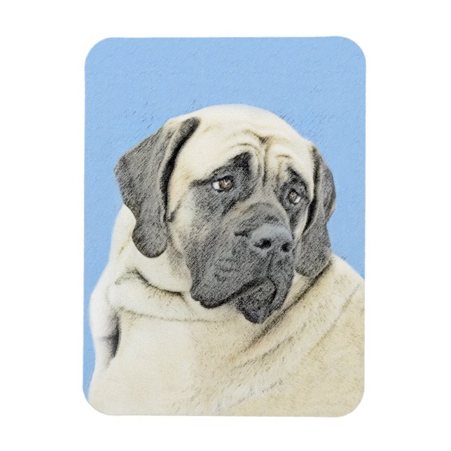 Magnet Flexible Peinture Mastiff (Fawn) anglaise - Art Chien origi (Vertical)