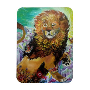 Magnet Flexible Peinture mystique en Lion de Cristal "Nouveaux Mon