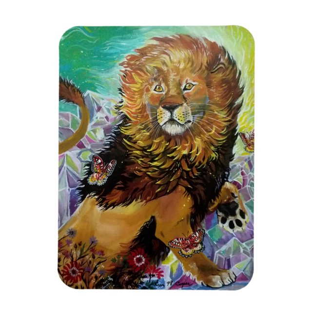 Magnet Flexible Peinture mystique en Lion de Cristal "Nouveaux Mon (Vertical)