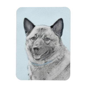 Magnet Flexible Peinture norvégienne Elkhound - Art original Chien