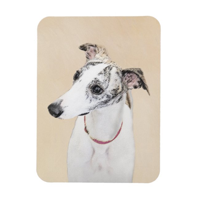 Magnet Flexible Peinture Whippet - Jolie art original chien (Vertical)