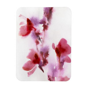 Magnet Flexible Peintures florales abstraites 3 d'aquarelle