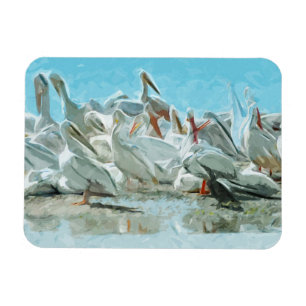 Magnet Flexible Pélicans blancs et amis noirs Abstraits