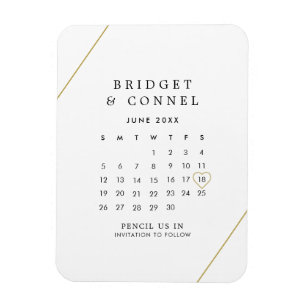 Magnet Flexible Pencil Us In Calendar Gold Lines Enregistrer la da