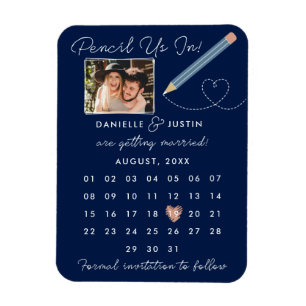 Magnet Flexible "Pencil Us In" Calendrier moderne Enregistrer la d