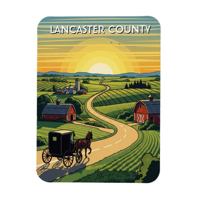 Magnet Flexible Pennsylvanie Lancaster County Travel (Vertical)