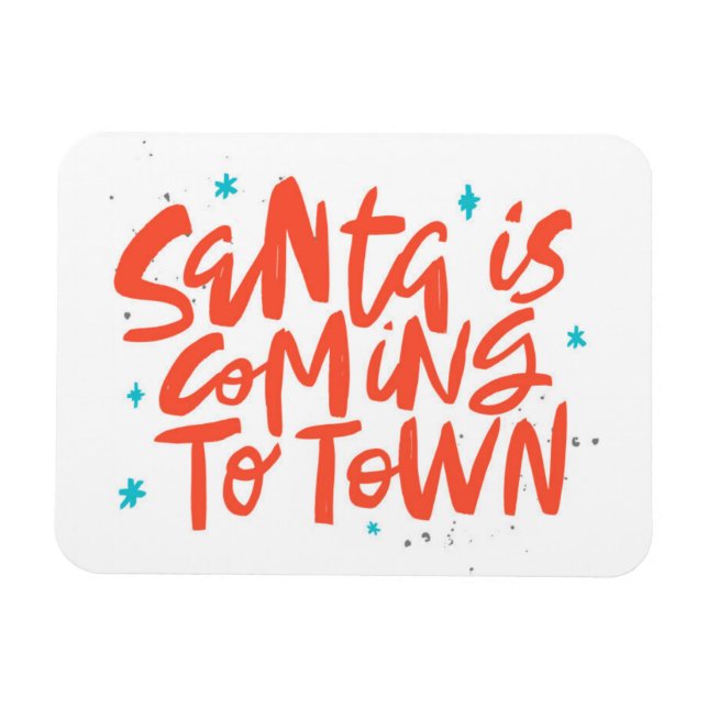 Magnet Flexible Père Noël arrive à Town Holiday Design (Horizontal)