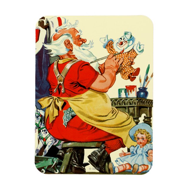 Magnet Flexible Père Noël au travail (Vertical)